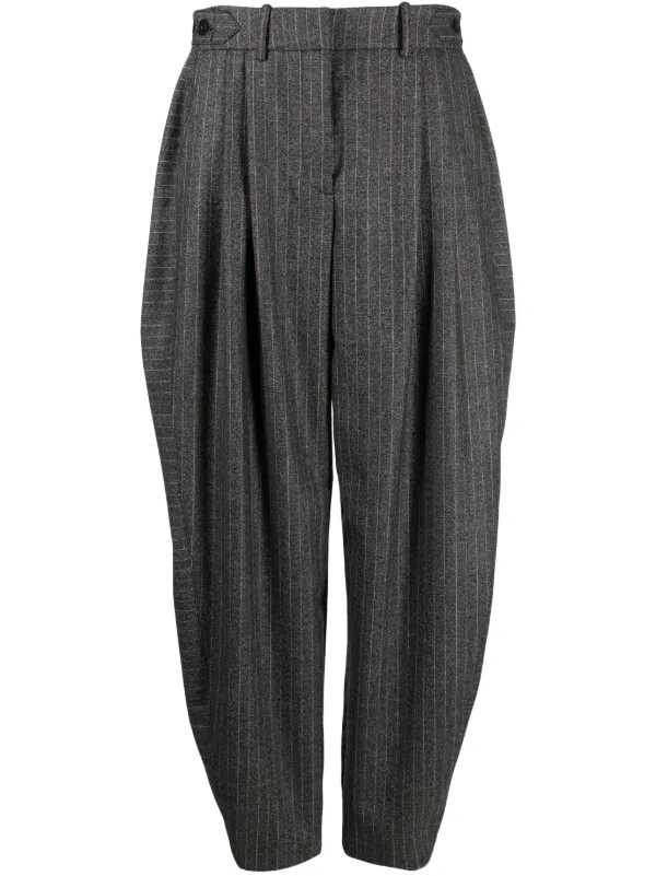 パンツ STELLA MCCARTNEY Woman Pants Grey 6J02693SPY55 1264 Stella McCartney Pinstriped Pleated wide-leg Trousers | Grey