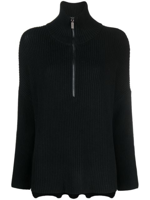 Société Anonyme zip-up chunky-knit jumper