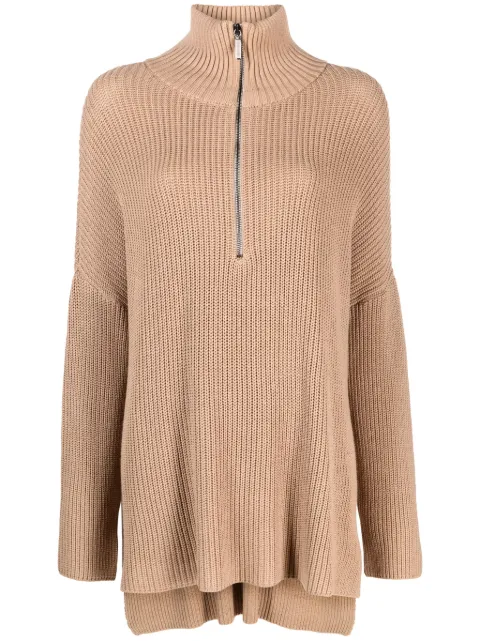 Société Anonyme zip-up chunky-knit jumper