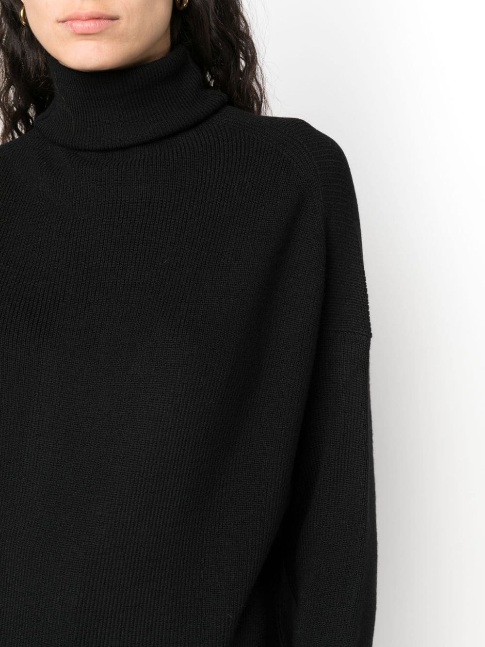Shop Société Anonyme Cabin Roll-neck Ribbed-knit Jumper In Black