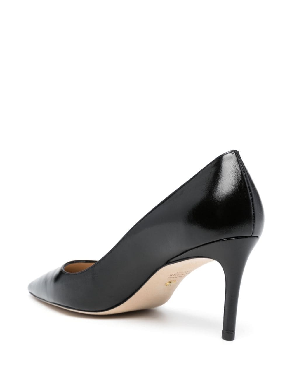 Shop Stuart Weitzman Stuart 75 Leather Pumps In Black