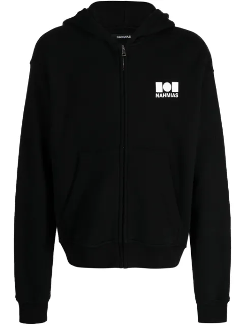 Nahmias logo-print cotton hoodie