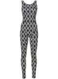 AMIR SLAMA GYM graphic-print cut-out jumpsuit - Black