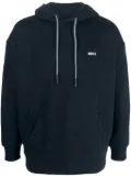 BOSS logo-embroidered drawstring hoodie - Blue