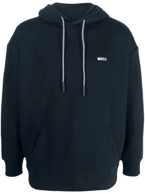 BOSS logo-embroidered drawstring hoodie