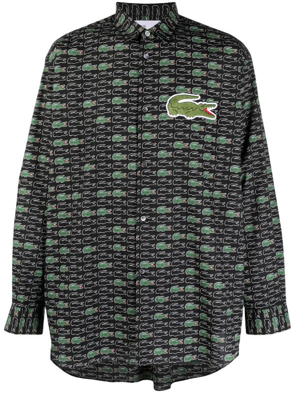 Lacoste long-sleeved crocodile-patch Polo Shirt - Farfetch