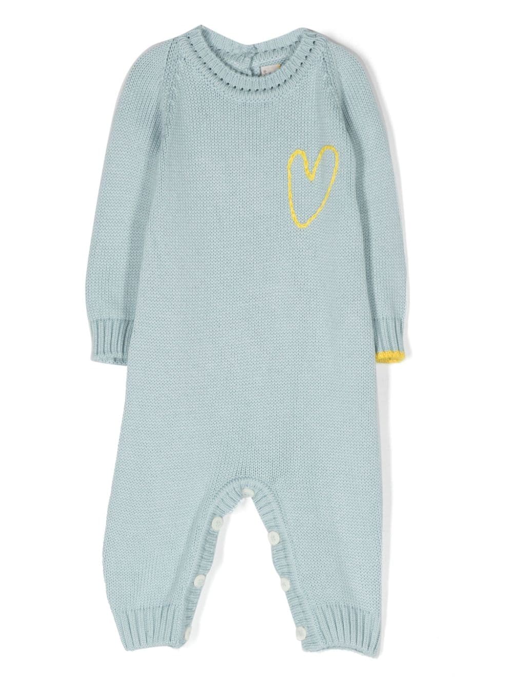 Image 1 of Gensami kids heart-embroidered knitted romper