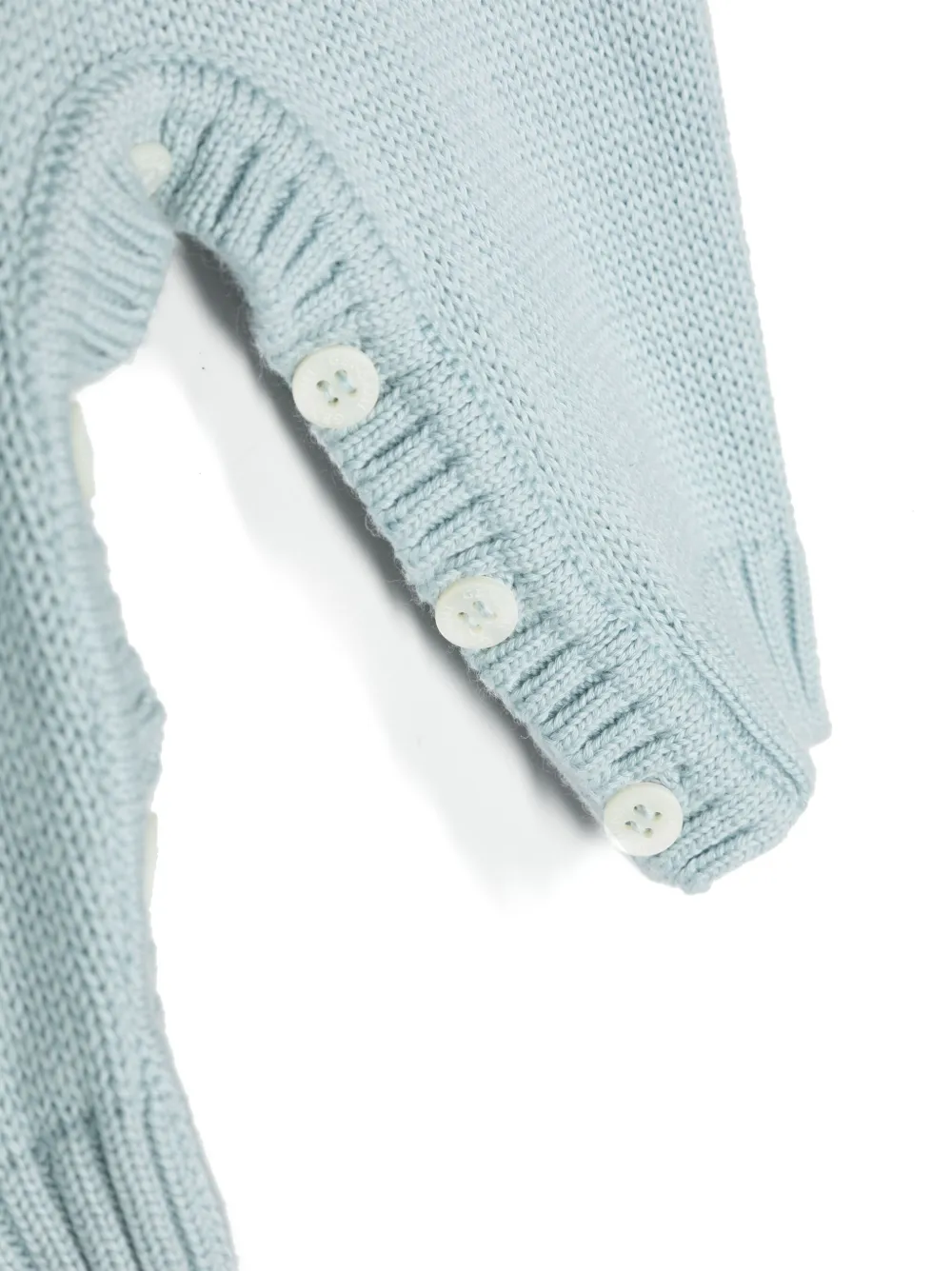 Gensami Heart-embroidered Knitted Romper In Blue