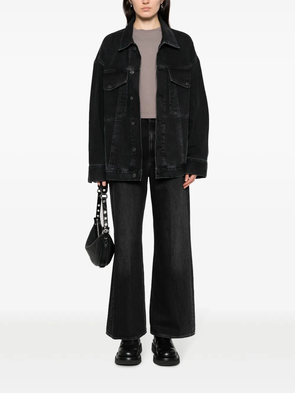 AGOLDE Wayne button-up denim jacket - Zwart