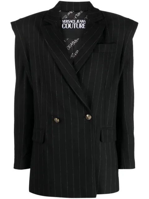 Versace Jeans Couture pinstriped double-breasted blazer