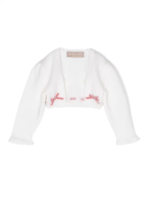 La Stupenderia bow-detail cropped knitted cardigan