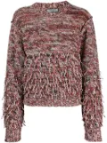 Durazzi Milano fringe-detail crew-neck sweatshirt - Red