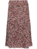 Durazzi Milano fringed knitted skirt - Red