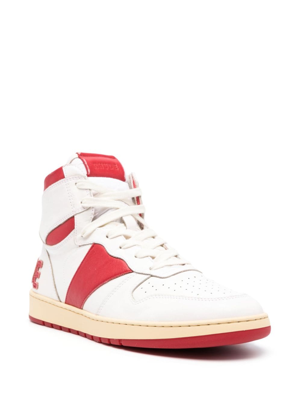 Shop Rhude Rhecess High-top Leather Sneakers In Rot