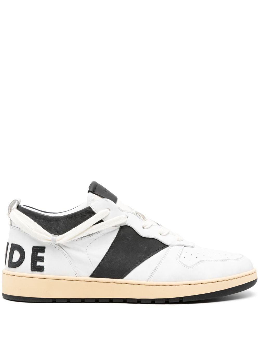 Shop Rhude Rhecess Leather Sneakers In Weiss