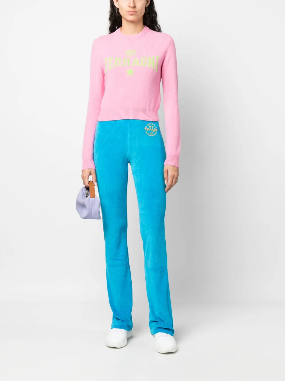Chiara Ferragni Eyelike logo-intarsia jumper - Roze