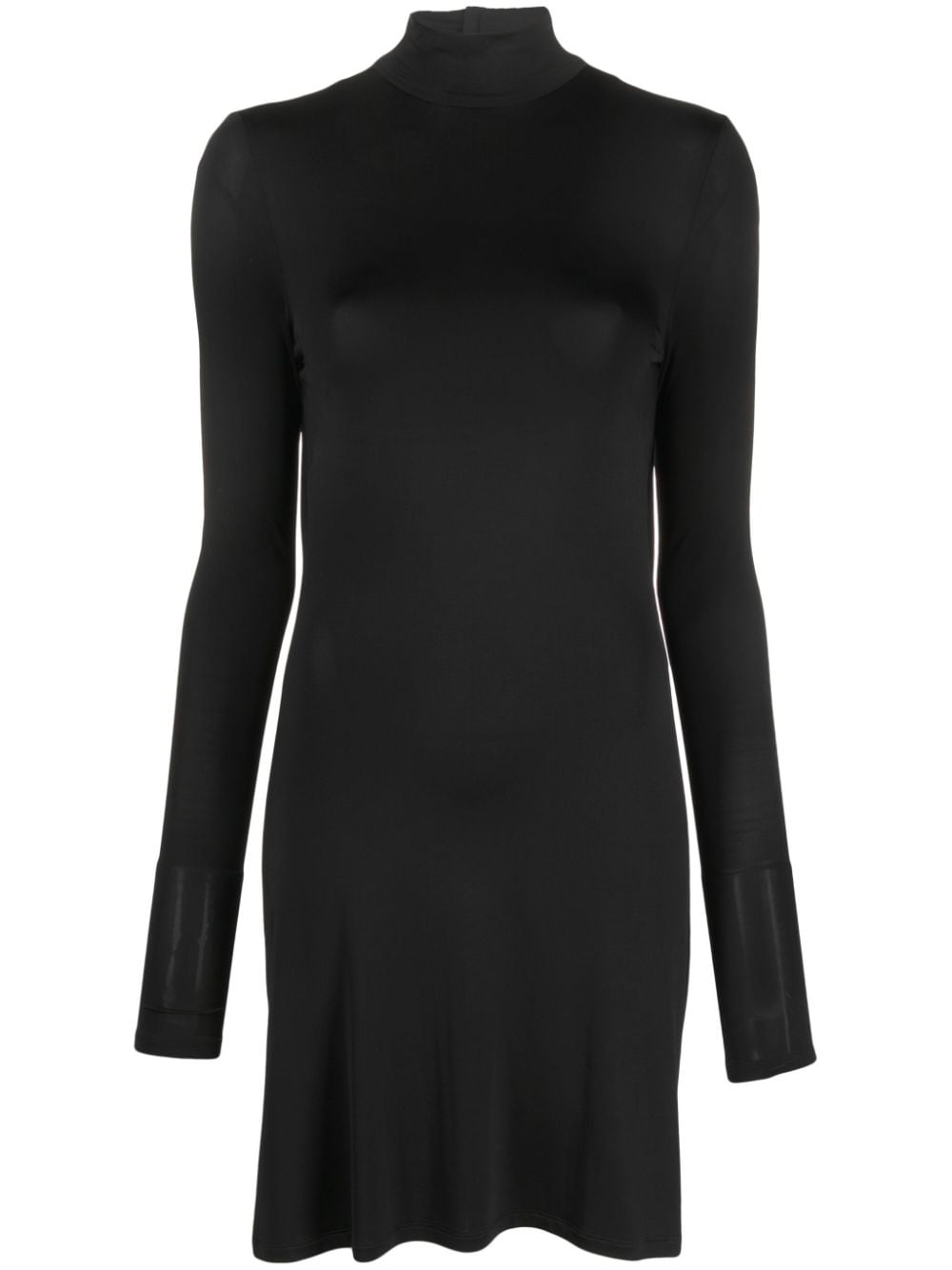 Stella Mccartney High-neck Draped-back Minidress In Black