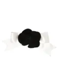 CHANEL Pre-Owned 2000s camellia silk bow hairpin - Black