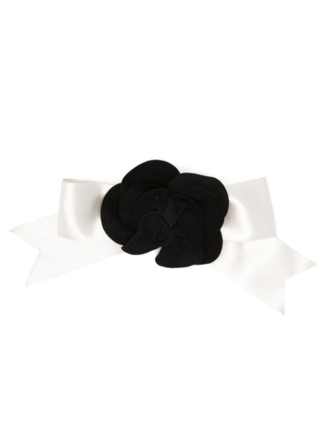 HOT SALE CHANEL 2000s camellia silk bow hairpin Women