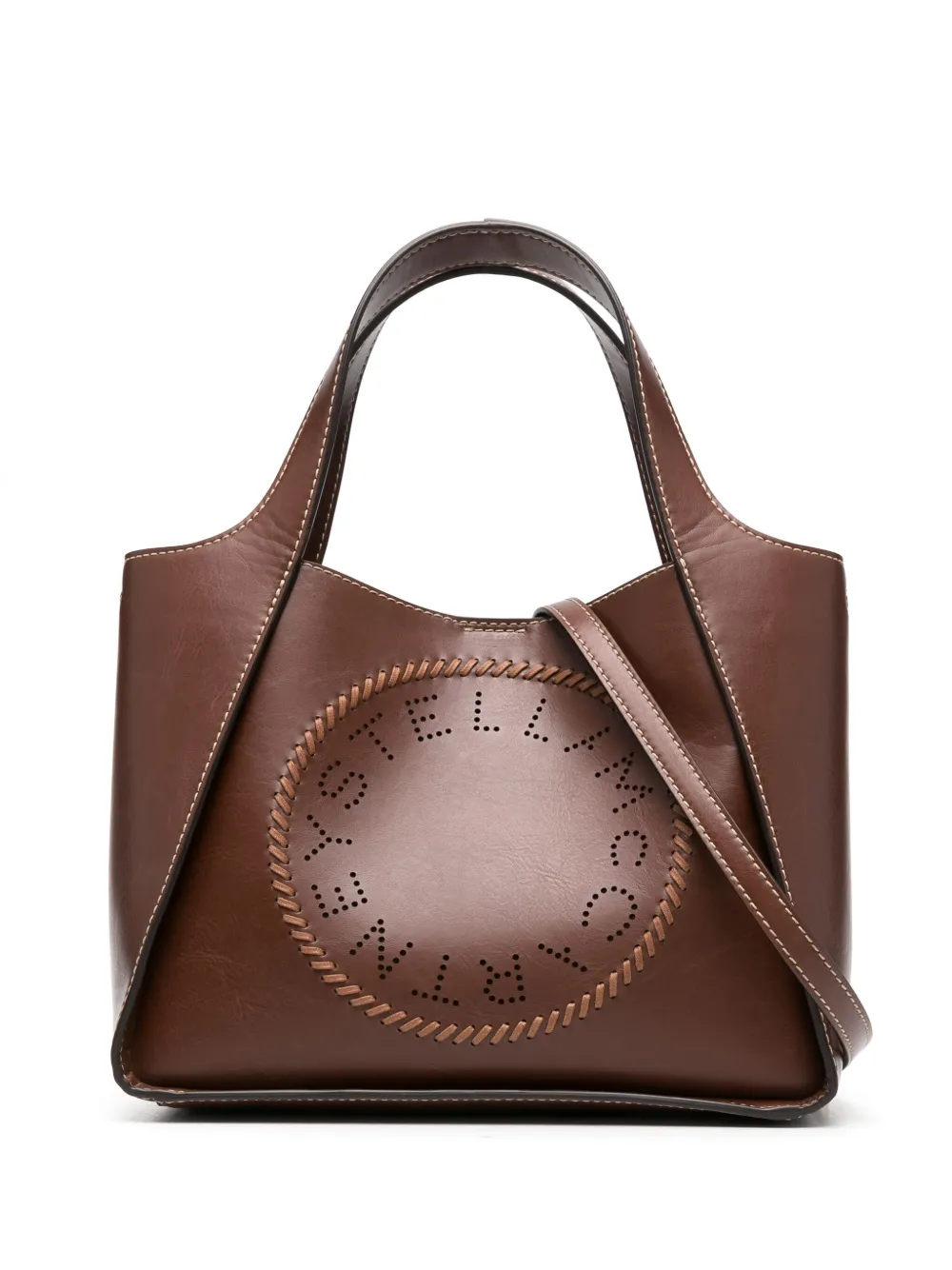 Image 1 of Stella McCartney logo-perforated panelled tote bag