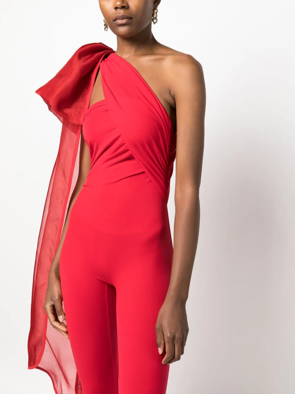 Atu Body Couture bowdetail Asymmetric Jumpsuit Farfetch