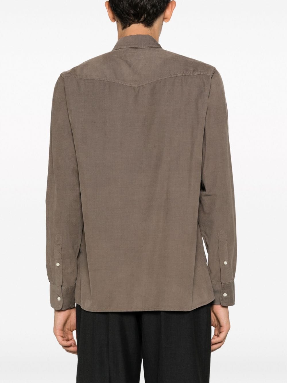 Shop Officine Generale Button-down Collar Cotton Linen-blend Shirt In Brown