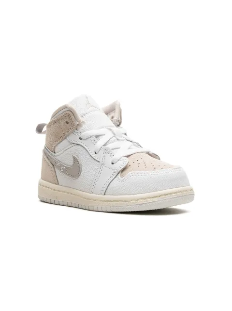 Jordan Kids "tenis Air Jordan 1 Mid SE Craft ""White Grey"""