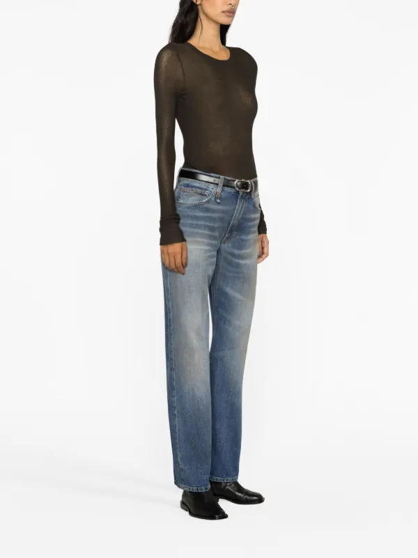 パンツ R13 Women Straight Pants R13W2048CO Blue R13 mid-rise straight-leg Jeans | Blue | FARFETCH