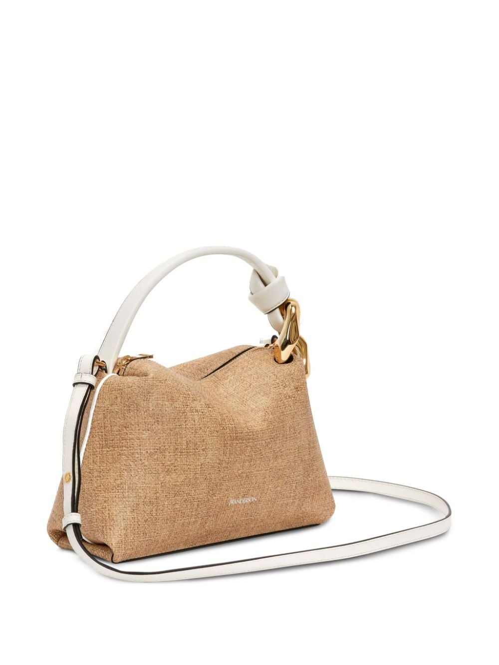 Shop Jw Anderson Small Jwa Corner Leather Tote Bag In Neutrals