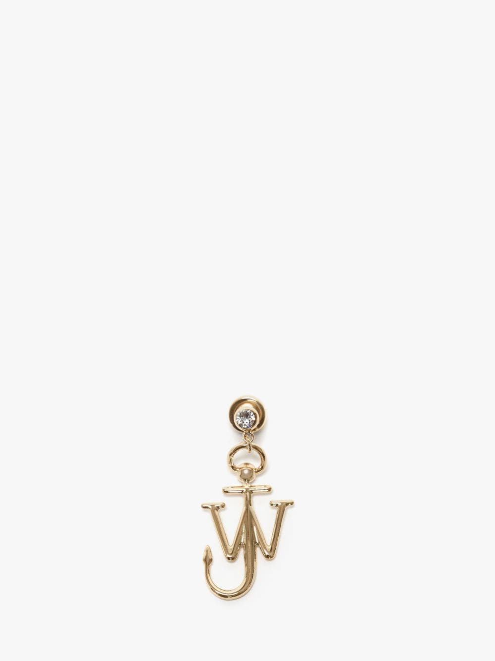 Shop Jw Anderson Crystal Anchor Earring In Gold