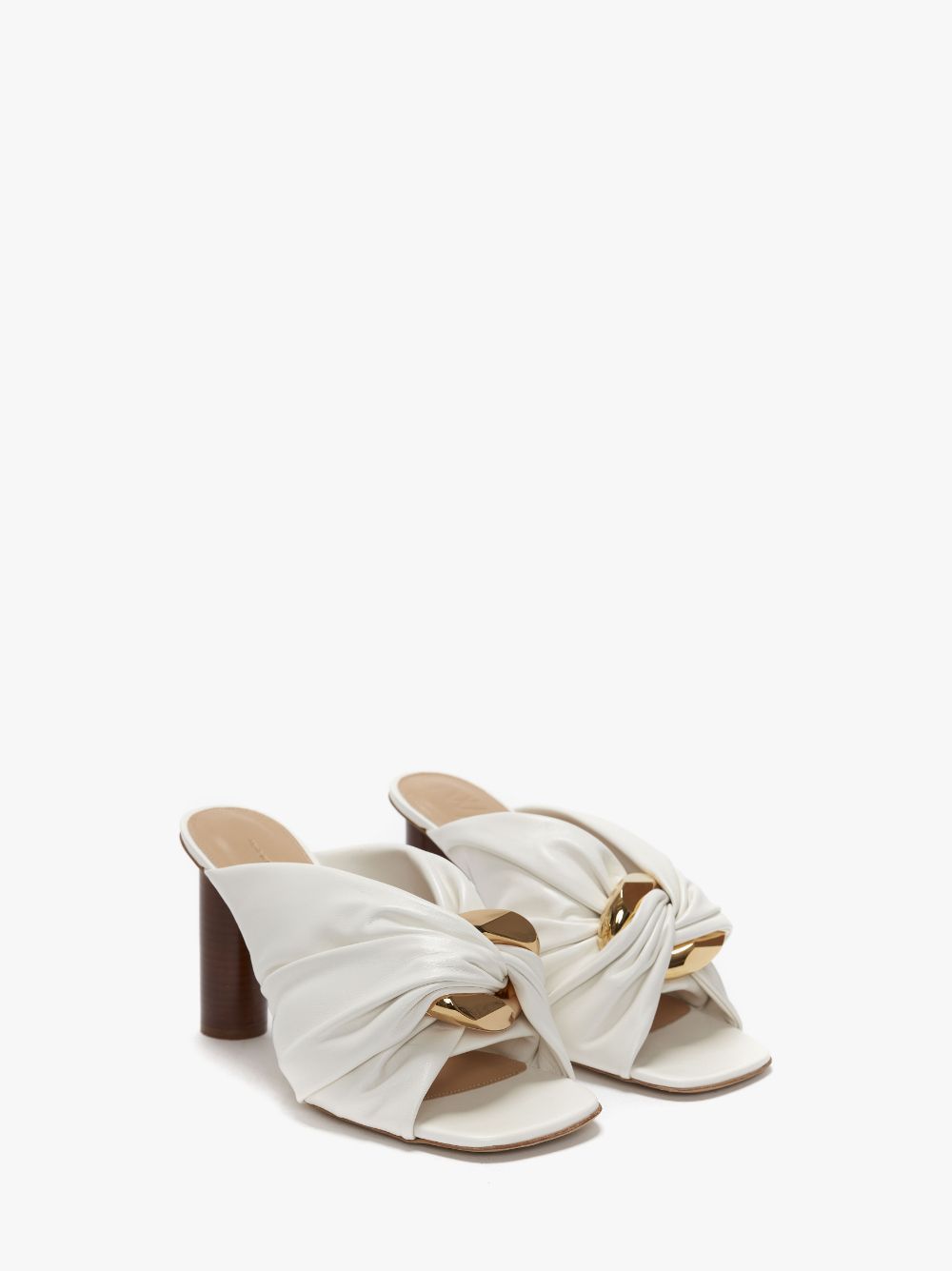 Shop Jw Anderson Corner Leather Mules In White
