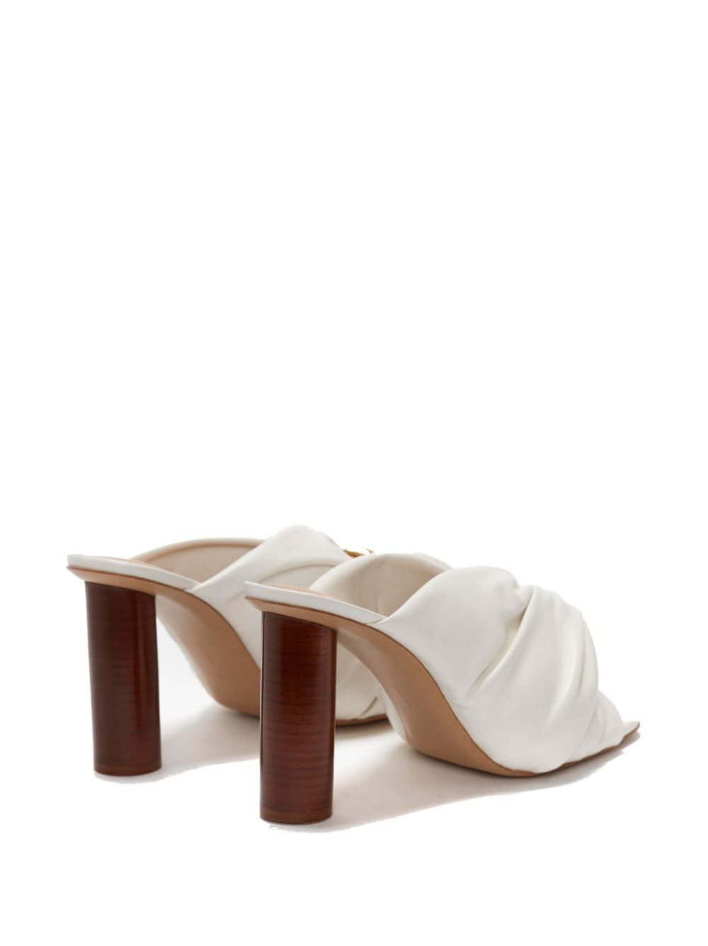 Shop Jw Anderson Corner Gathered Leather Mules In Weiss