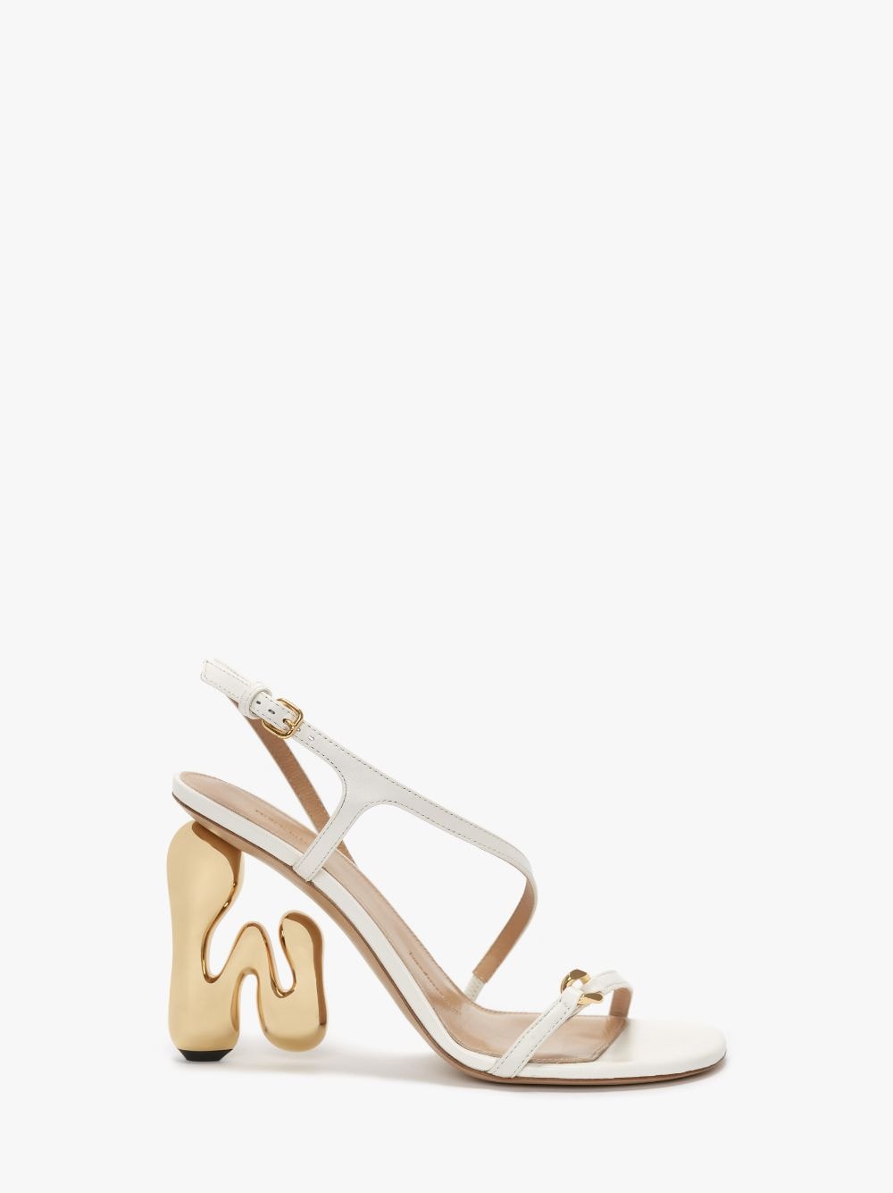 Jw Anderson Jw Bubble Heel Leather Sandals In Off White