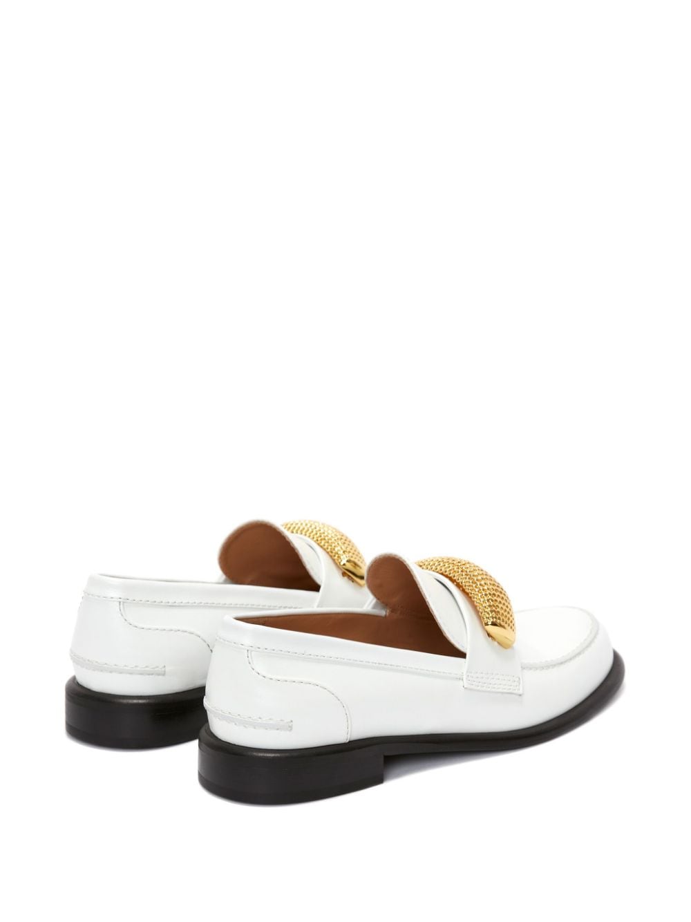 Shop Jw Anderson Embellished Leather Loafers In White