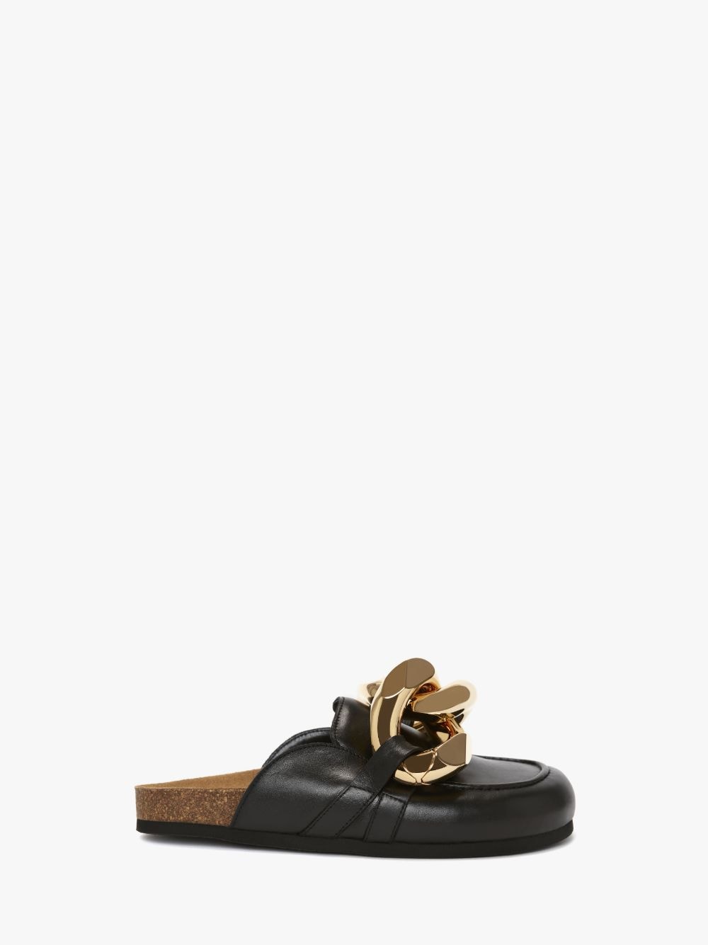 Jw Anderson Chain Loafer Leather Mules In Black