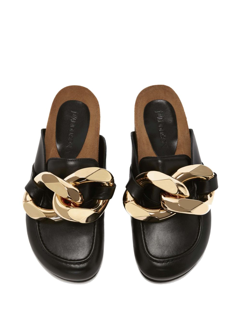 Buy cheap online deals JW Anderson chain-detail leather slides Men