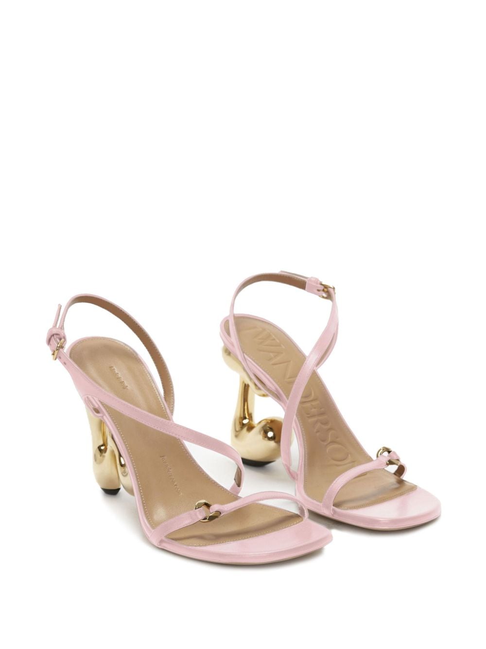 Shop Jw Anderson Jw Bubble Heel Leather Sandals In Pink