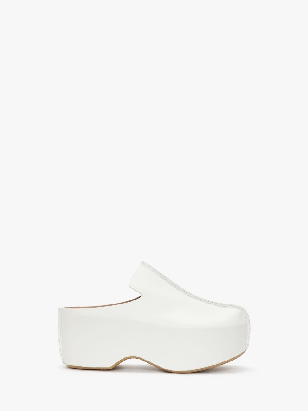 Jw Anderson Leather Platform Clogs In White