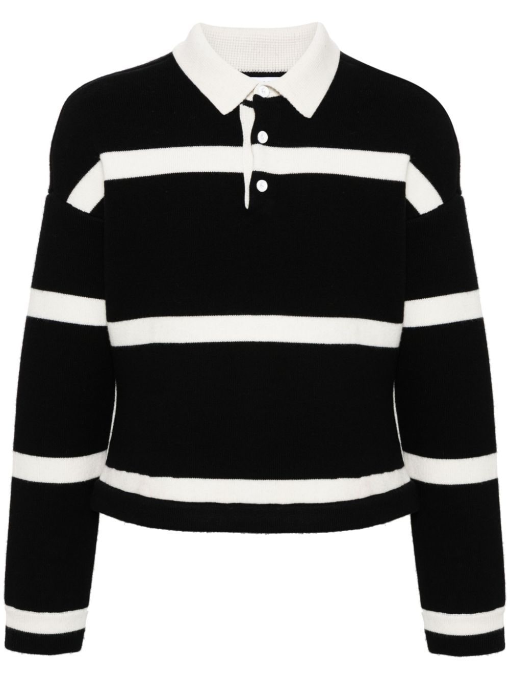 Jw Anderson Striped Knitted Jumper In Black