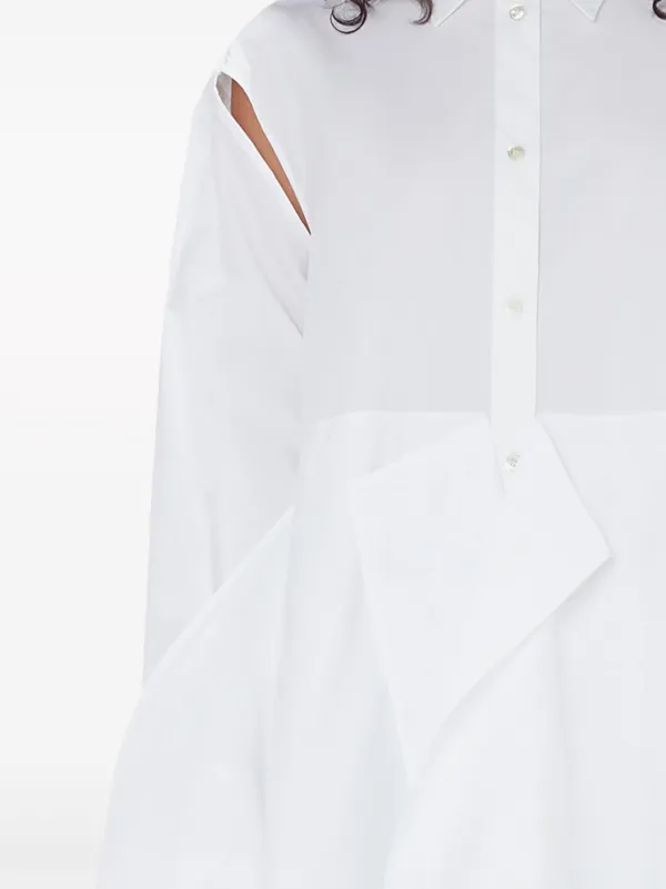 JW Anderson Draped Peplum Shirt | White | FARFETCH JO