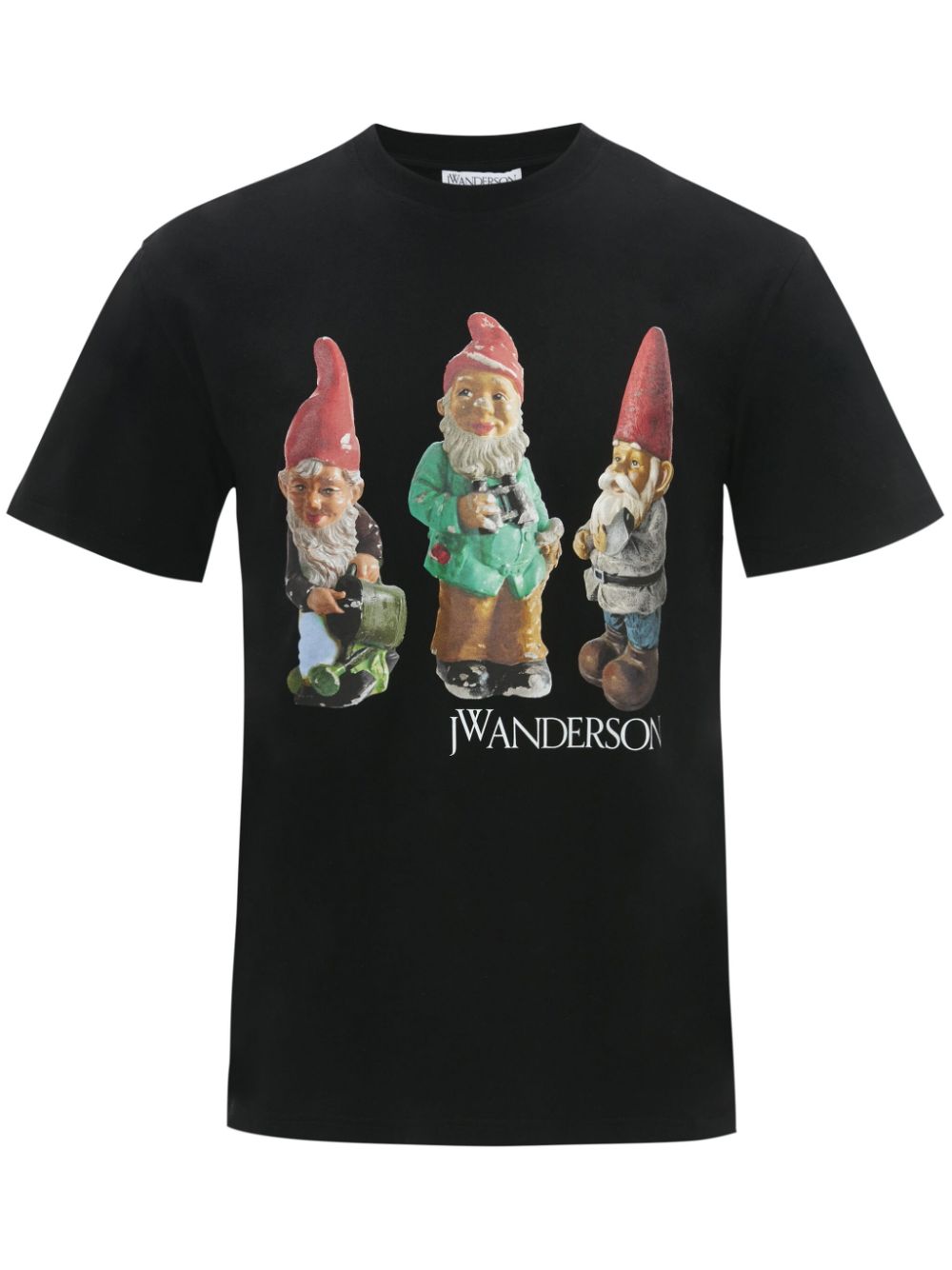 Shop Jw Anderson Gnome Trio-print Cotton T-shirt In Black