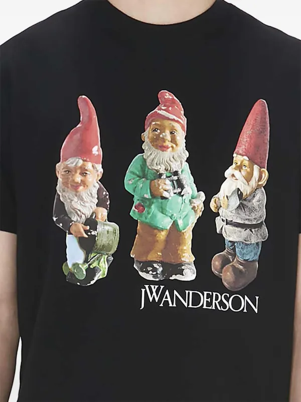 JW ANDERSON｜SHORT-SLEEVED ROUND NECK T-SHIRTS (GNOME TR JW Anderson Gnome Trio-print Cotton T-shirt | Black | FARFETCH