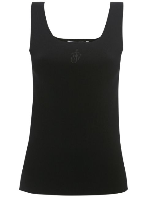 JW Anderson Anchor-embroidered square-neck tank top Women