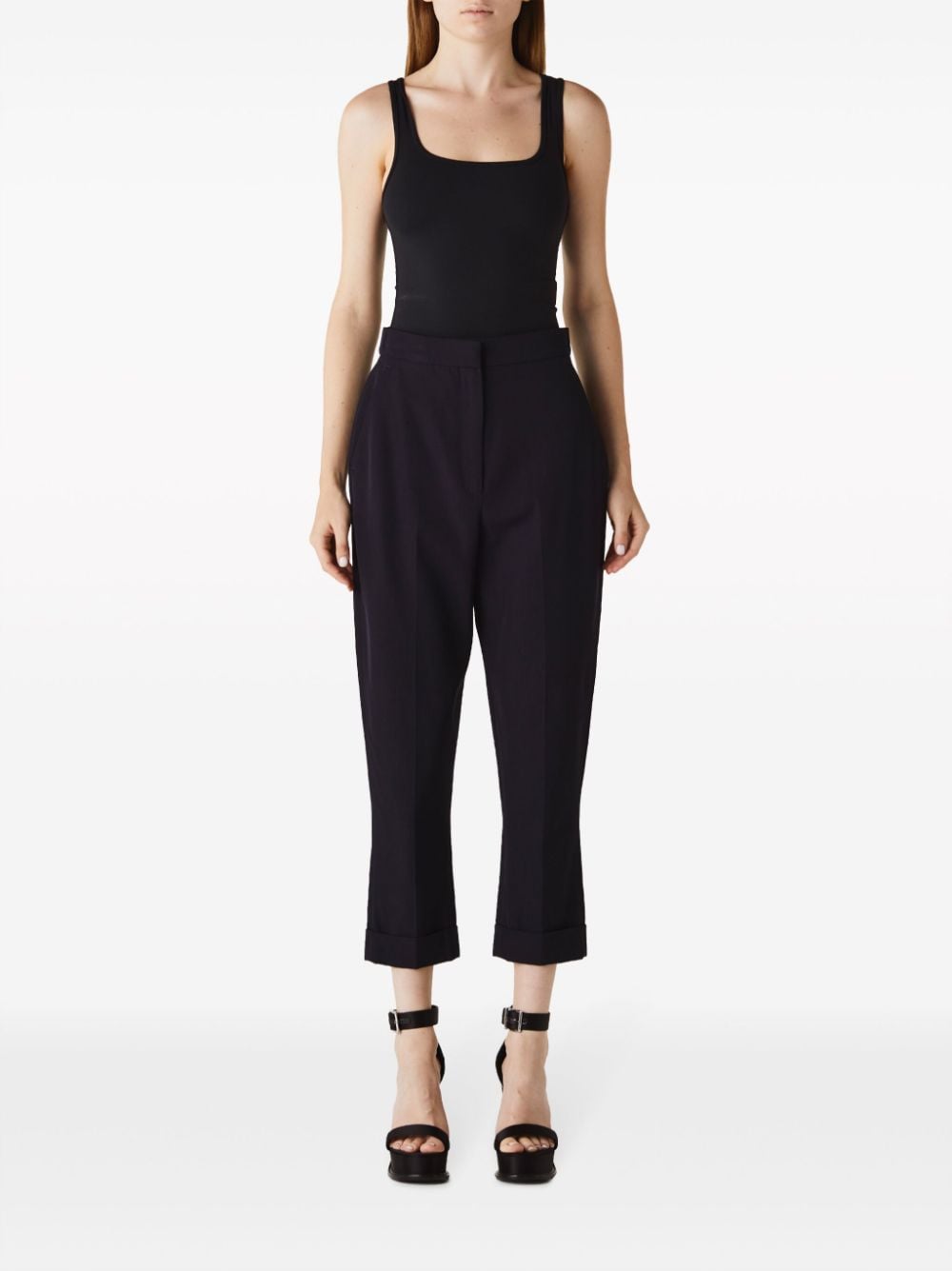 Alexander McQueen carrot cropped trousers - Blauw