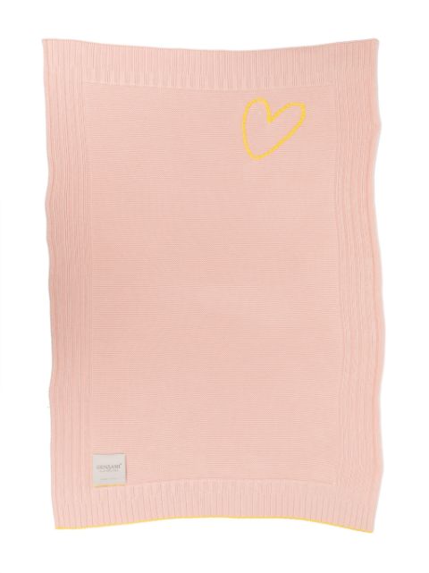 Gensami kids heart-embroidered knitted blanket