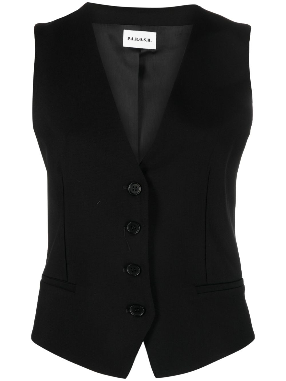 V-neck buttoned waistcoat