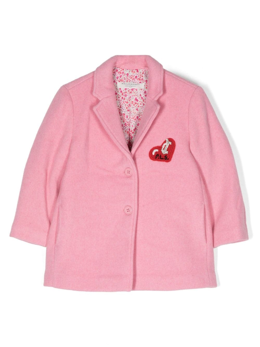 Image 1 of Philosophy Di Lorenzo Serafini Kids logo-embroidered wool-blend coat