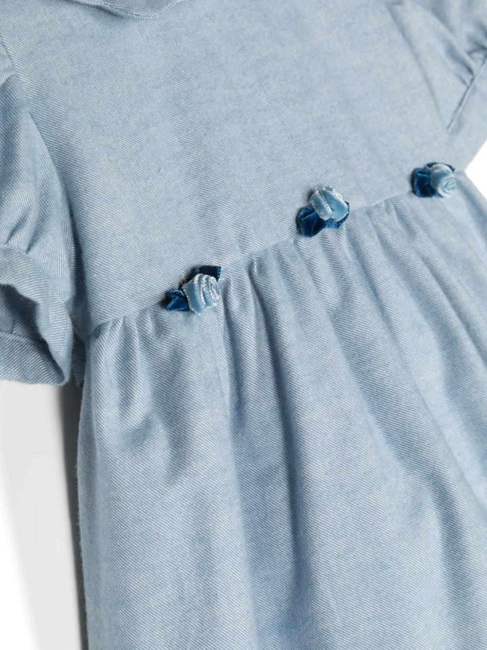 Mariella Ferrari Floral-appliqué Cotton Dress In Blue