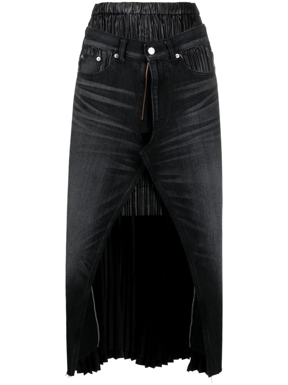 junya watanabe x levis jupe plissée en jean à design structuré - gris