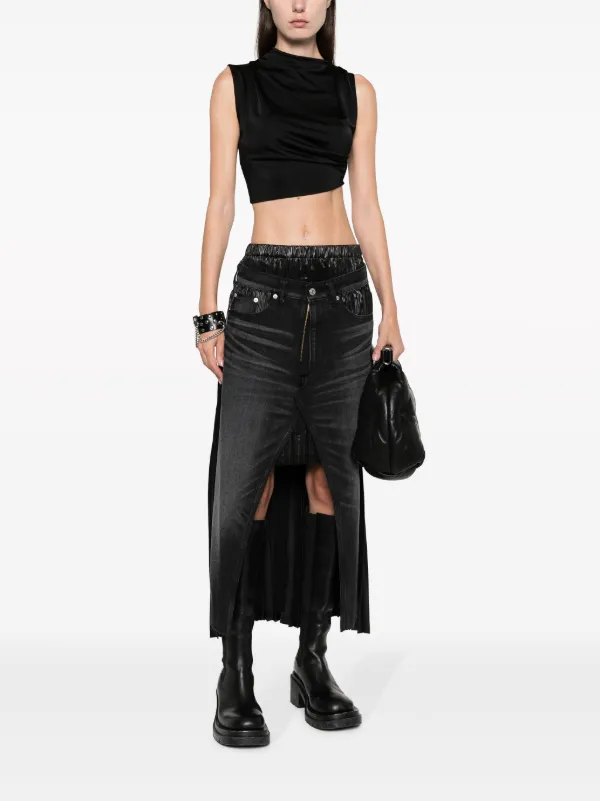 Junya Watanabe x Levis Deconstructed Pleated Denim Skirt - Farfetch